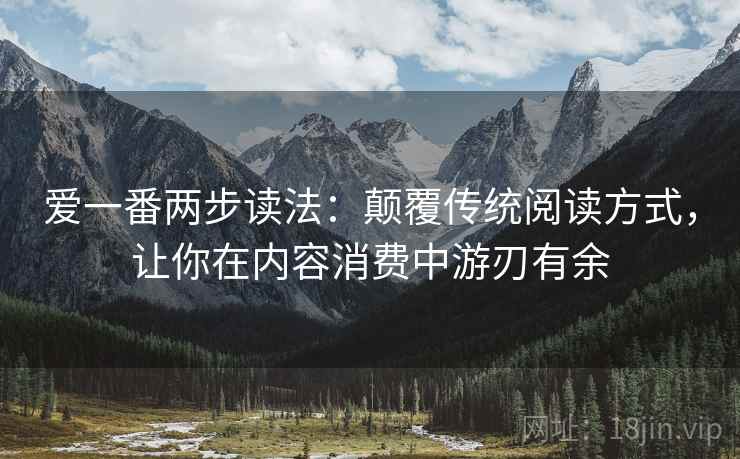 爱一番两步读法：颠覆传统阅读方式，让你在内容消费中游刃有余